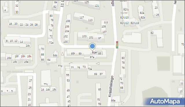 Gryfino, Krasińskiego Zygmunta, 91a, mapa Gryfino