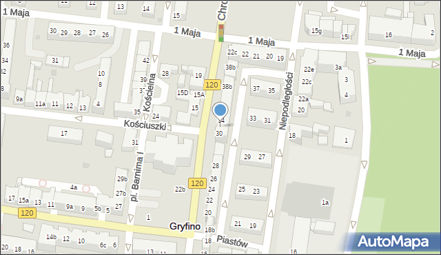 Gryfino, Króla Bolesława Chrobrego, 32, mapa Gryfino
