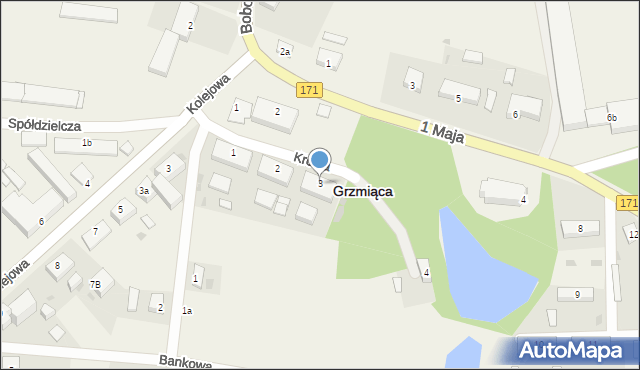 Grzmiąca, Krótka, 3, mapa Grzmiąca