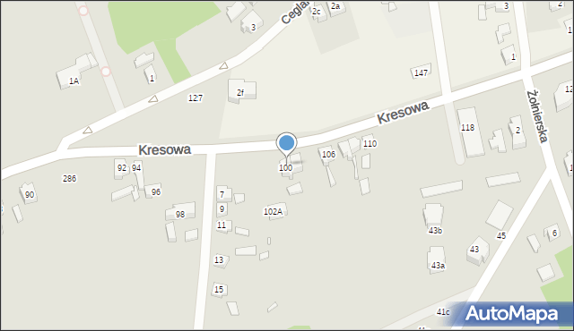Gubin, Kresowa, 102, mapa Gubin