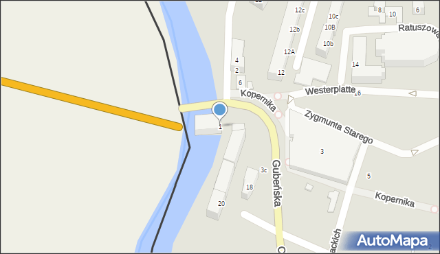 Gubin, Króla Bolesława Chrobrego, 1, mapa Gubin