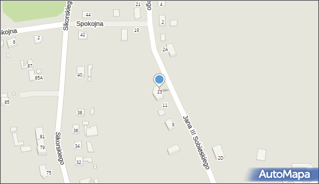 Gubin, Króla Jana III Sobieskiego, 13, mapa Gubin