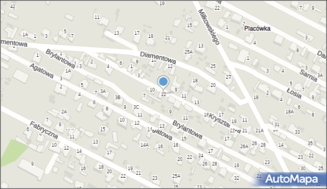 Hajnówka, Kryształowa, 12, mapa Hajnówka