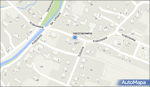 Hecznarowice, Krakowska, 109, mapa Hecznarowice