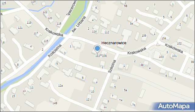 Hecznarowice, Krakowska, 111, mapa Hecznarowice