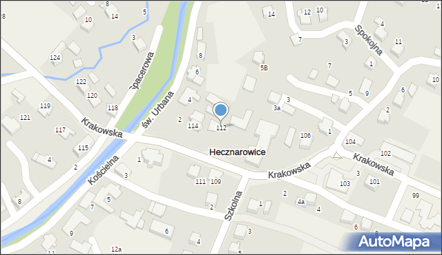 Hecznarowice, Krakowska, 112, mapa Hecznarowice