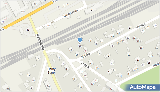 Herby, Krótka, 1a, mapa Herby