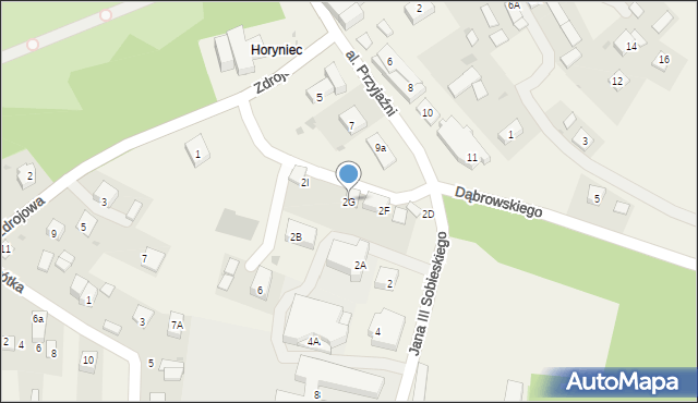 Horyniec-Zdrój, Króla Jana III Sobieskiego, 2G, mapa Horyniec-Zdrój