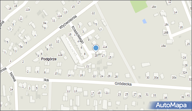 Hrubieszów, Krasickiego Ignacego, bp., 19, mapa Hrubieszów