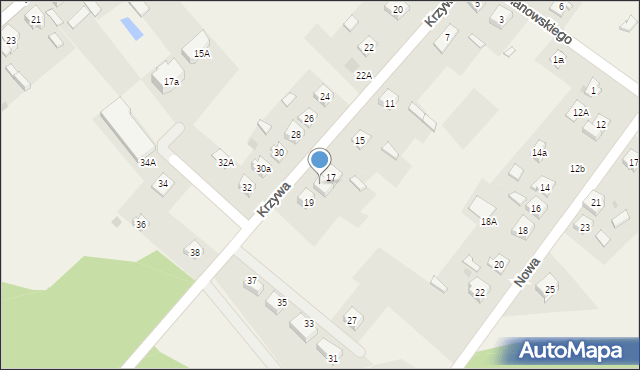 Iłowo-Osada, Krzywa, 17A, mapa Iłowo-Osada