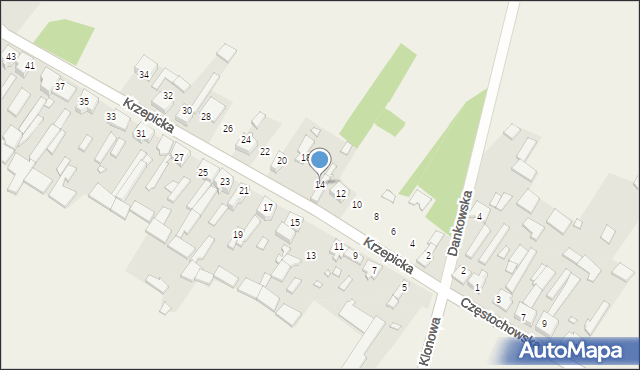 Iwanowice Duże, Krzepicka, 14, mapa Iwanowice Duże