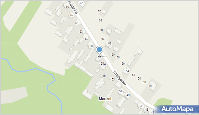 Iwanowice Duże, Krzepicka, 57, mapa Iwanowice Duże