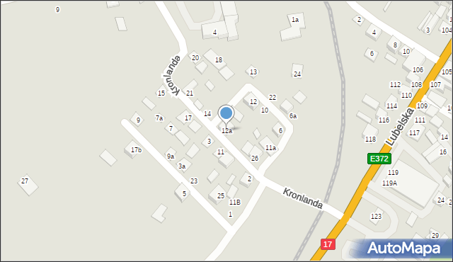 Izbica, Kronlanda Maksymiliana, dr., 12a, mapa Izbica