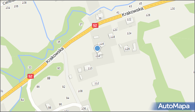 Izdebnik, Krakowska, 114, mapa Izdebnik