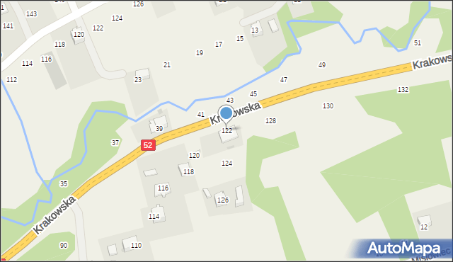 Izdebnik, Krakowska, 122, mapa Izdebnik