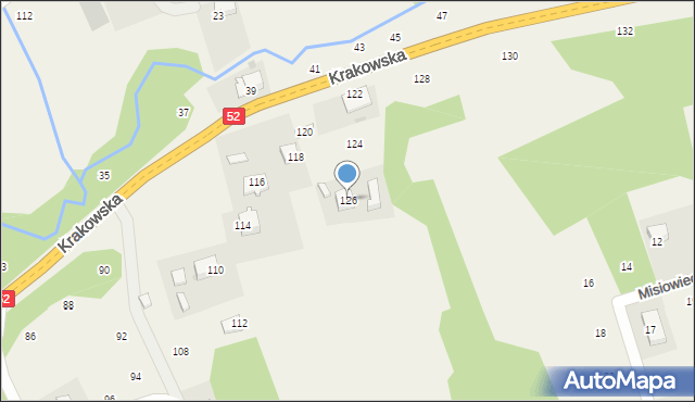 Izdebnik, Krakowska, 126, mapa Izdebnik