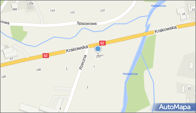 Izdebnik, Krakowska, 150, mapa Izdebnik