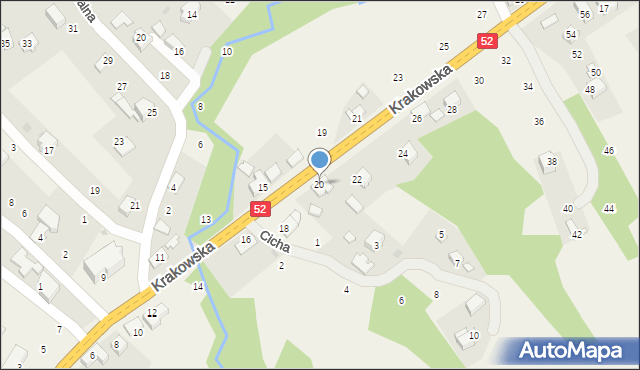 Izdebnik, Krakowska, 20, mapa Izdebnik