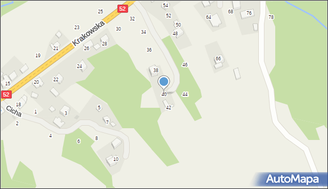 Izdebnik, Krakowska, 40, mapa Izdebnik