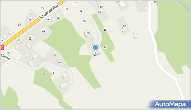 Izdebnik, Krakowska, 42, mapa Izdebnik