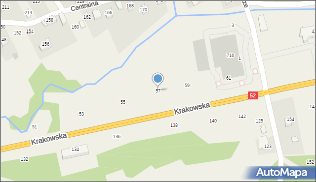 Izdebnik, Krakowska, 57, mapa Izdebnik