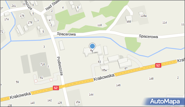 Izdebnik, Krakowska, 65, mapa Izdebnik