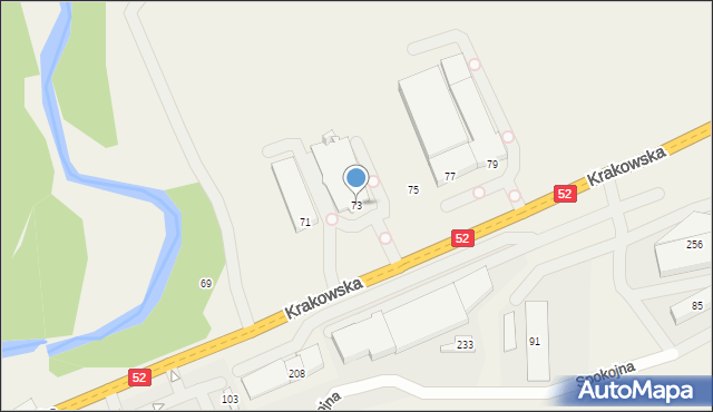 Izdebnik, Krakowska, 73, mapa Izdebnik