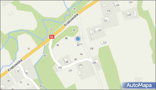 Izdebnik, Krakowska, 92, mapa Izdebnik