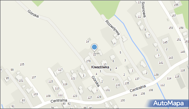 Izdebnik, Kręta, 12, mapa Izdebnik