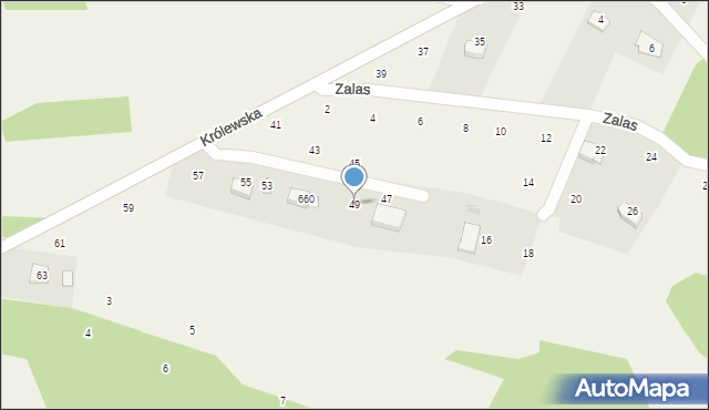 Izdebnik, Królewska, 49, mapa Izdebnik