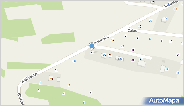 Izdebnik, Królewska, 57, mapa Izdebnik