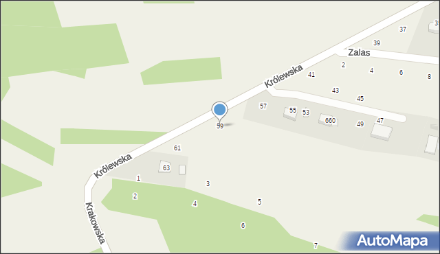 Izdebnik, Królewska, 59, mapa Izdebnik