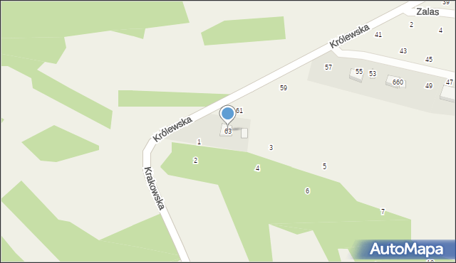 Izdebnik, Królewska, 63, mapa Izdebnik