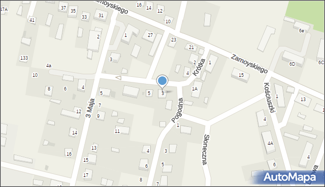 Jabłoń, Krótka, 3, mapa Jabłoń