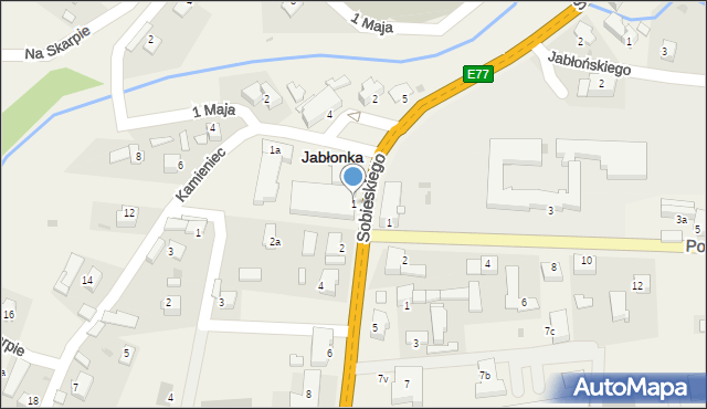 Jabłonka, Krakowska, 1, mapa Jabłonka