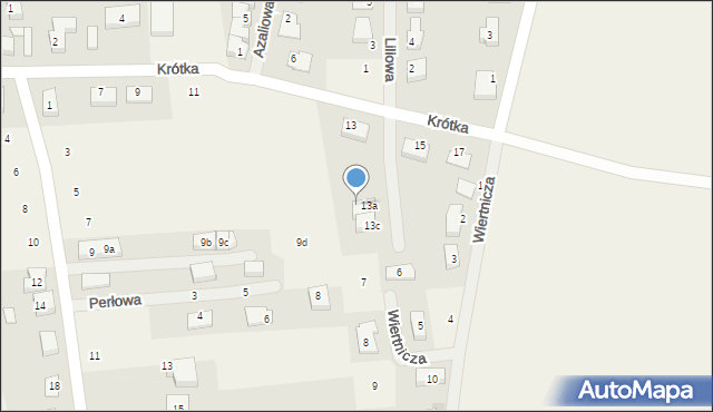 Jaczów, Krótka, 13b, mapa Jaczów