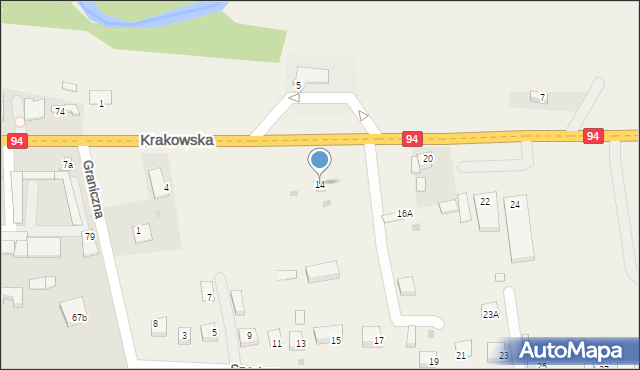 Jadowniki, Krakowska, 14, mapa Jadowniki