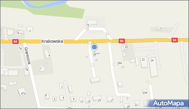 Jadowniki, Krakowska, 14, mapa Jadowniki