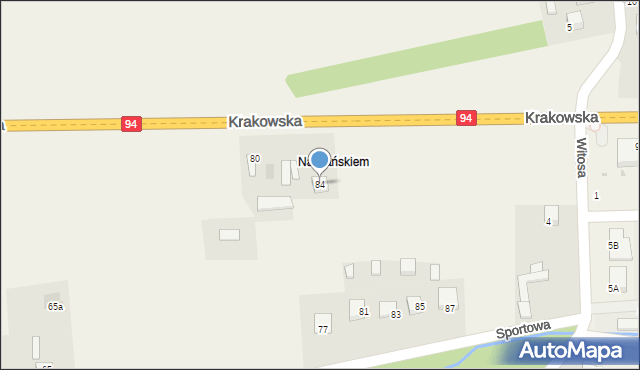 Jadowniki, Krakowska, 84, mapa Jadowniki