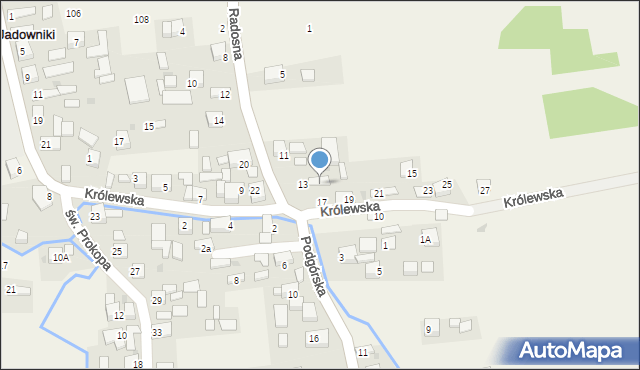 Jadowniki, Królewska, 15A, mapa Jadowniki