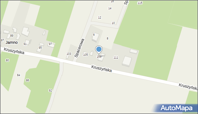 Jamno, Kruszyńska, 109, mapa Jamno