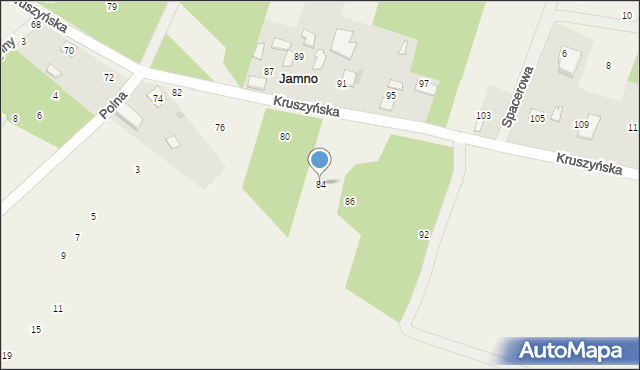 Jamno, Kruszyńska, 84, mapa Jamno