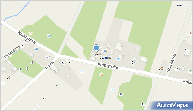 Jamno, Kruszyńska, 87, mapa Jamno