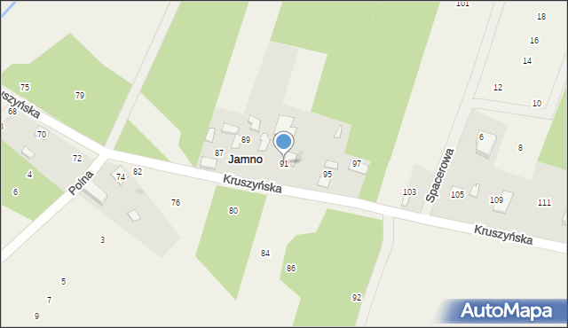 Jamno, Kruszyńska, 91, mapa Jamno