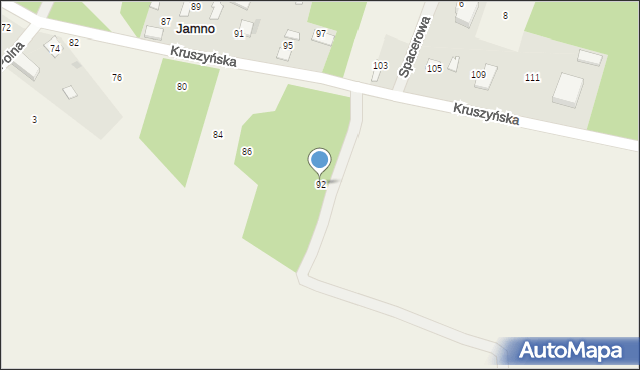 Jamno, Kruszyńska, 92, mapa Jamno