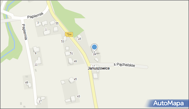 Januszowice, Krakowska, 14, mapa Januszowice