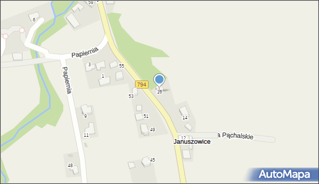 Januszowice, Krakowska, 16, mapa Januszowice