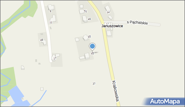 Januszowice, Krakowska, 43, mapa Januszowice