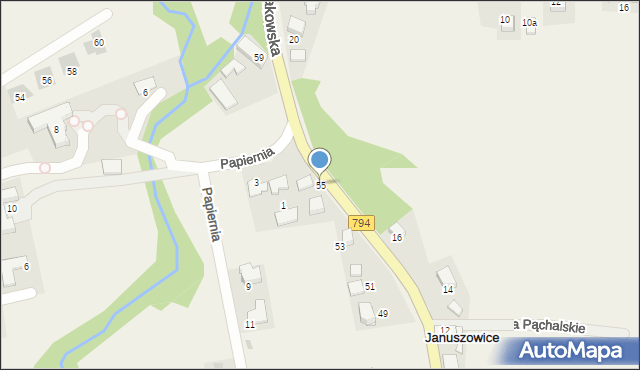 Januszowice, Krakowska, 55, mapa Januszowice