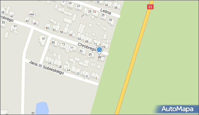 Jarocin, Króla Bolesława Chrobrego, 89, mapa Jarocin